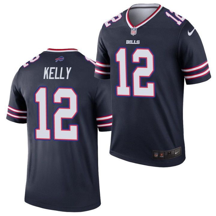 Men Buffalo Bills #12 Jim Kelly Nike Navy Game Retired Player NFL Jersey